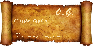 Oltyán Gyula névjegykártya